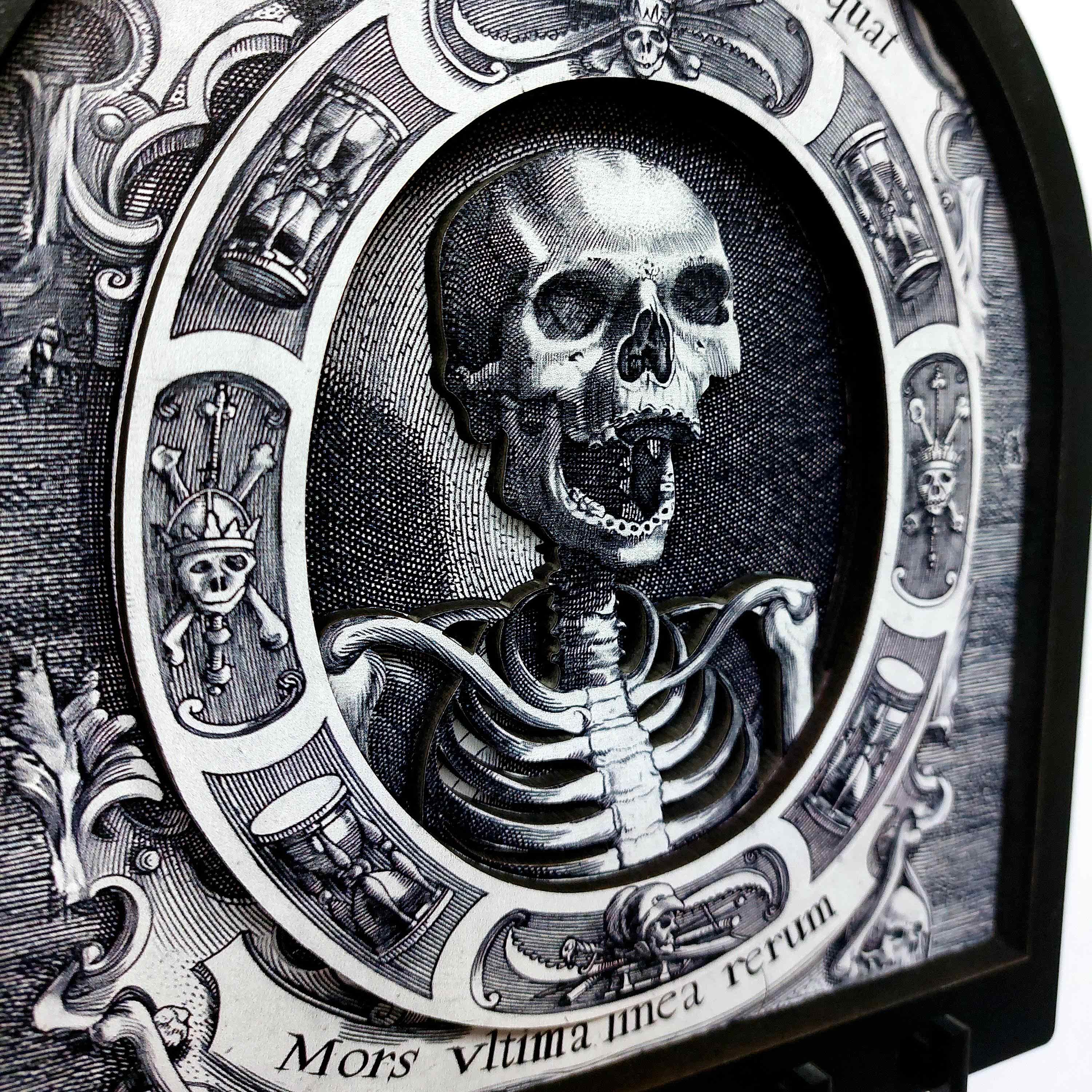 CajuArt Memento Mori Gotik İskelet Temalı Boyutlu Anahtar Askılık Duvar Dekor
