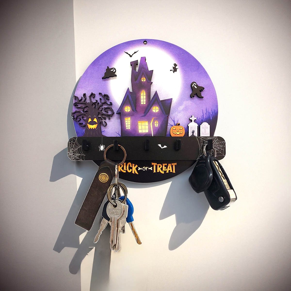 Halloween Cadılar Bayramı Temalı Duvar Dekor Askılık Anahtarlık