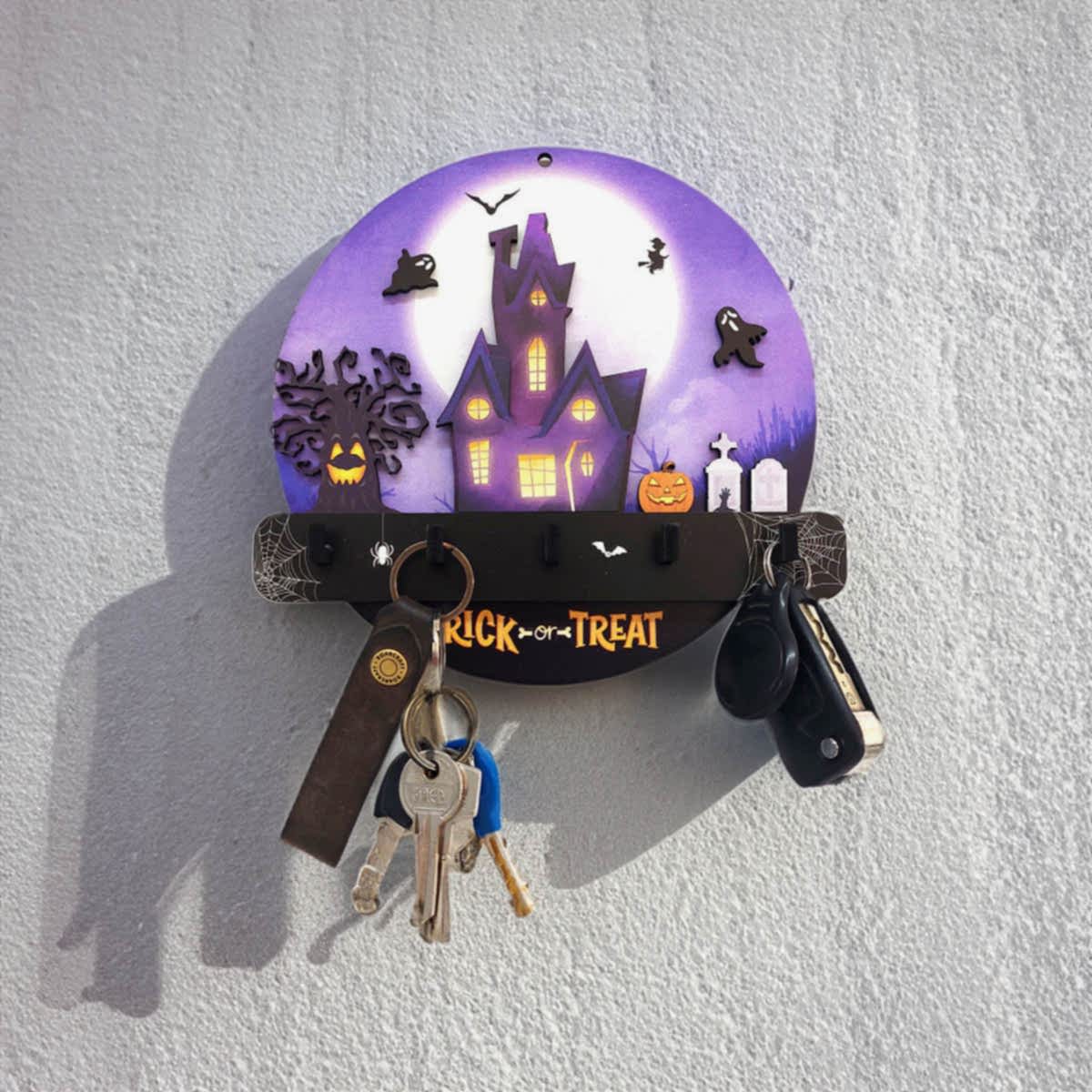 Halloween Cadılar Bayramı Temalı Duvar Dekor Askılık Anahtarlık