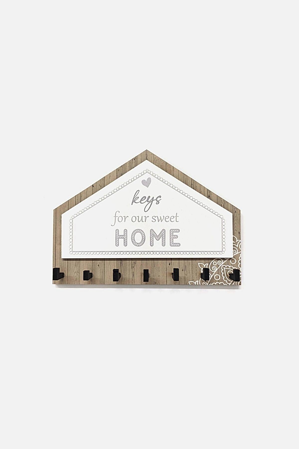 Gri Kahverengi Üçgen Keys For Home Askı Anahtarlık Dekor
