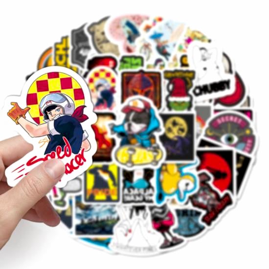 50 Adet Tekrarsız Film Karışık Retro Pvc Sticker Süs 012