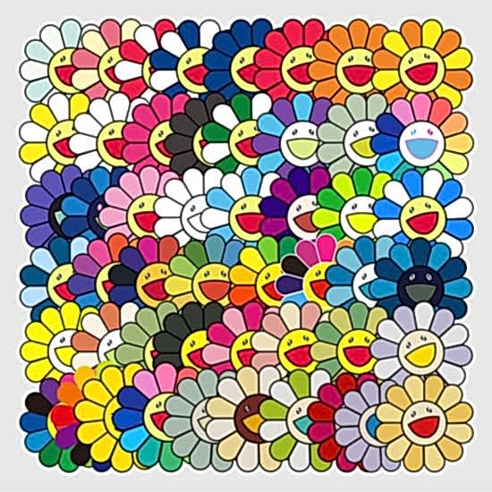 50 Adet Tekrarsız Renkli Çiçekler Kalite Pvc Sticker 02