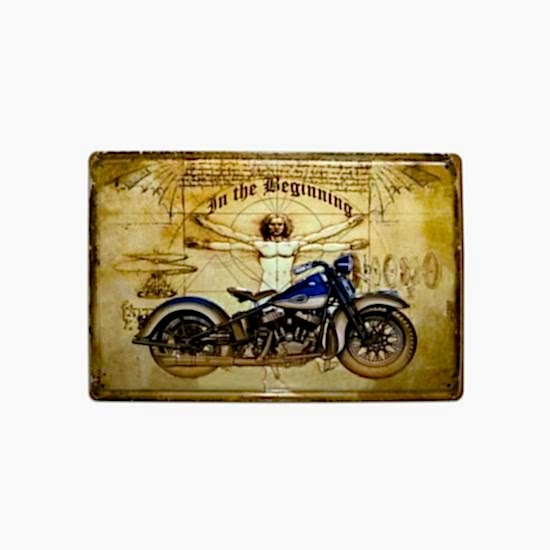 Motosiklet Temalı 20x30 Metal Plaka