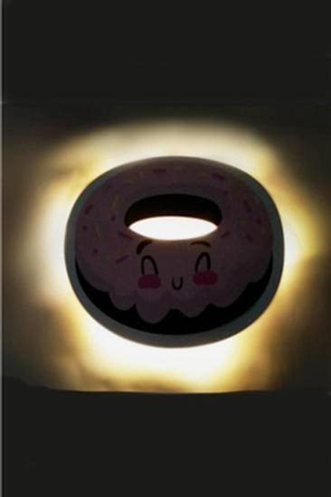 Çocuk Odası Bebek Odası Led Işıklı Donut Baskılı Mdf Duvar Süsü