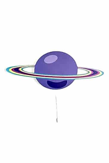 Çocuk Odası Bebek Odası Led Işıklı Saturn Baskılı Mdf Duvar Süsü