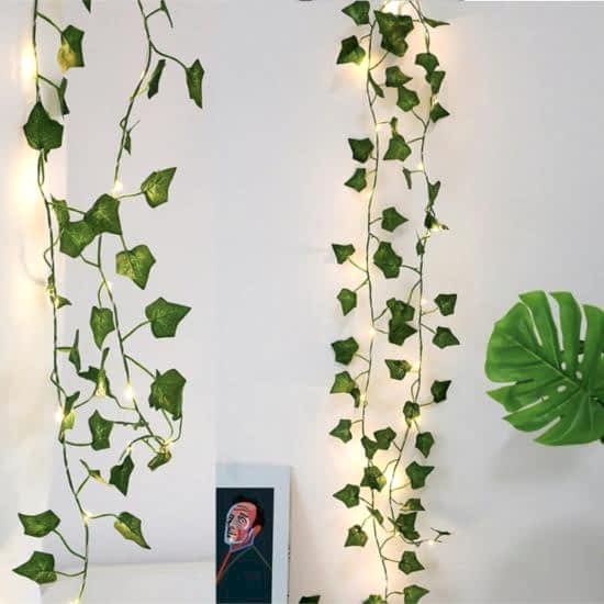 Dekoratif Büyük Yapraklı 2 Metre Sarmaşık Çiçek Led Işık
