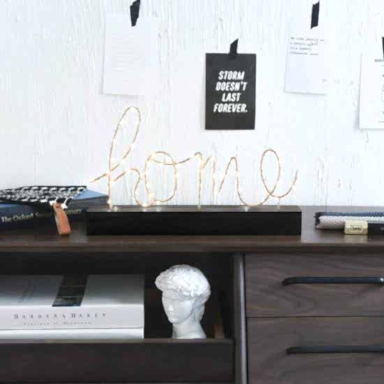 Ev Home Yazılı Pilli Led Işık Ev Dekor Aydınlatma Lamba