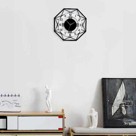 Sekizgen Geometrik Tasarım 40 cm Duvar Saati