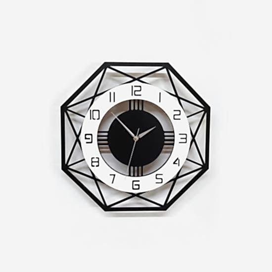 Sekizgen Geometrik Tasarım 40 cm Duvar Saati