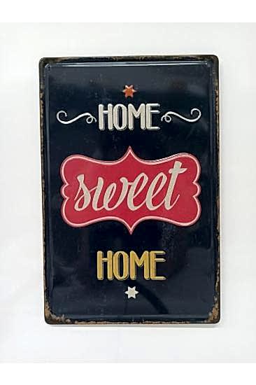 Home Sweet Home Yazılı 20x30 Metal Plaka