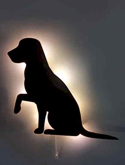 Pati Uzatan Köpek Led Işıklı Ahşap Tablo Duvar Dekoru Süs