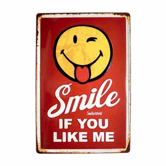 Smile Emoji Temalı 20x30 Metal Plaka Tablo