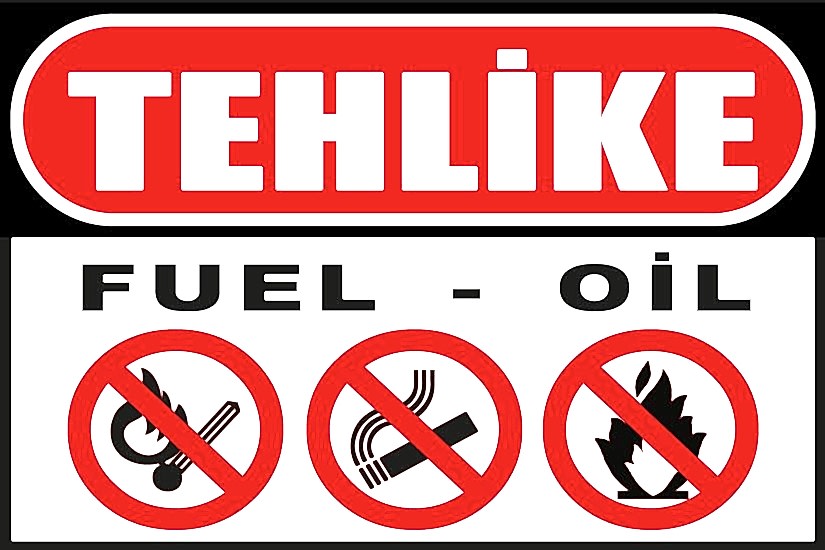 Tehlike Fuel-Oil Yakıt 20x30 cm Ahşap Uyarı