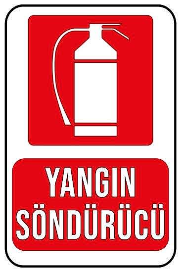 Yangın Söndürücü 20x30 cm Ahşap Uyarı İkaz