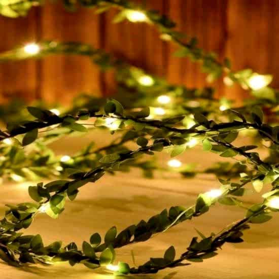 Yapay Yapraklı Yeşil Sarmaşık 3 Metre Peri Led Işık Süs