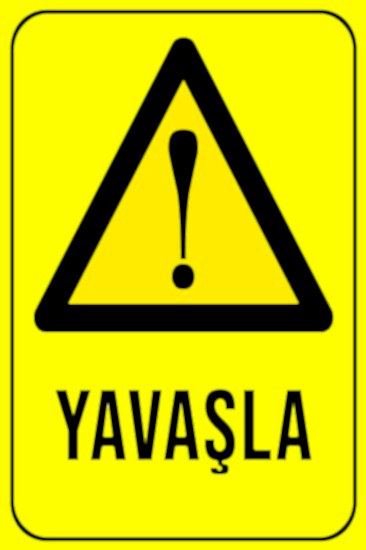 Yavaşla 20x30 cm Ahşap Uyarı İkaz Levhası