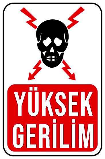 Yüksek Gerilim 20x30 cm Ahşap Uyarı İkaz Levhası