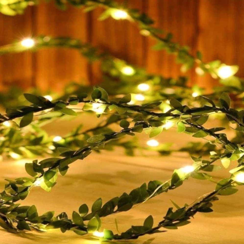 Yapay Yapraklı Yeşil Sarmaşık 3 Metre Peri Led Işık Süs